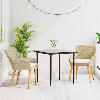 Garten Essgruppe 3 stk. Beige Poly-Rattan