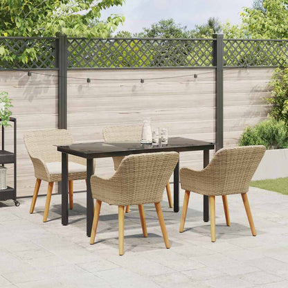 Garten Essgruppe 5 stk. Beige Poly-Rattan