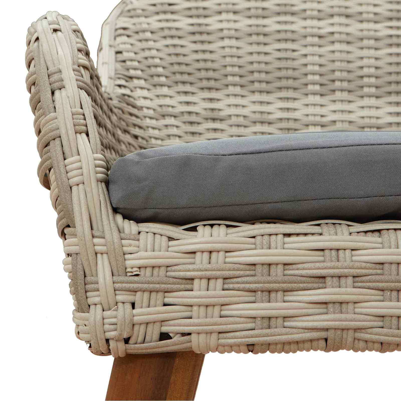 Garten Essgruppe 5 stk. Hellgrau Poly-Rattan
