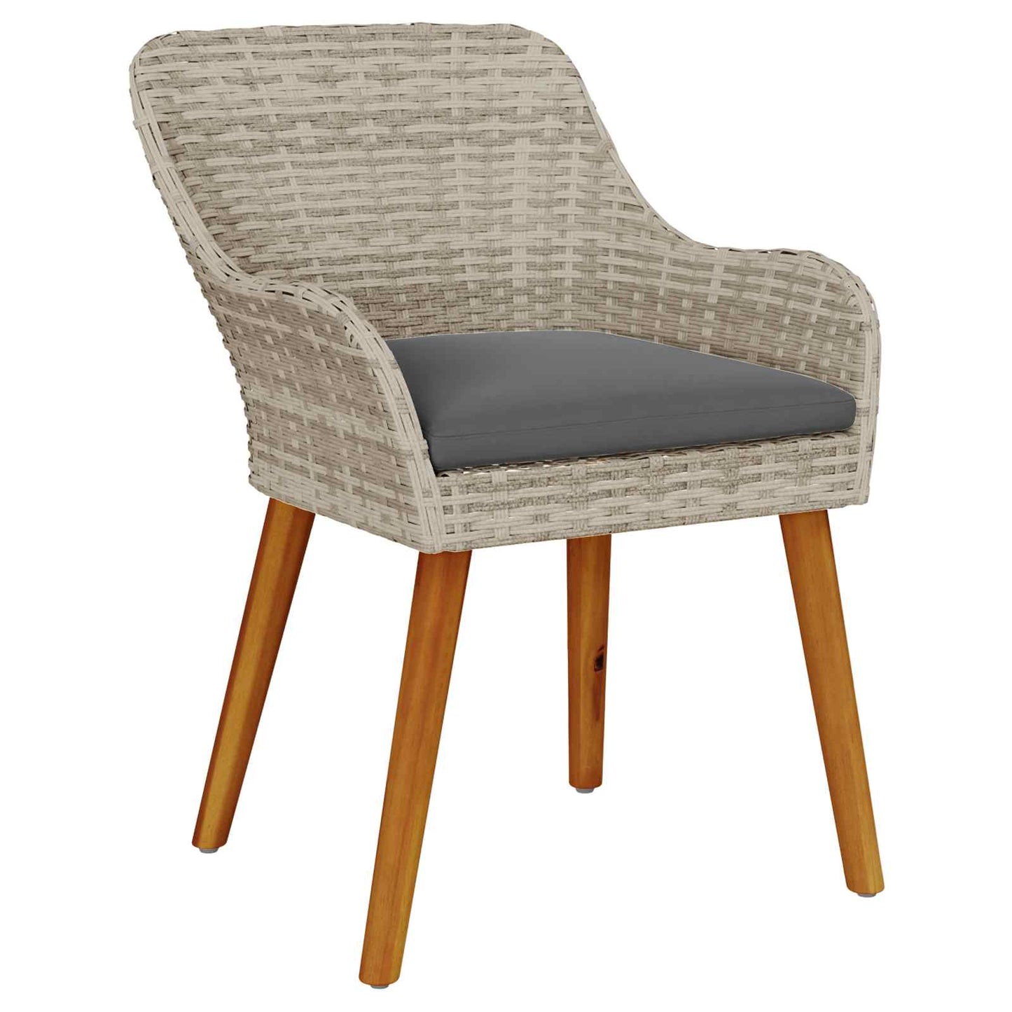 Garten Essgruppe 5 stk. Hellgrau Poly-Rattan