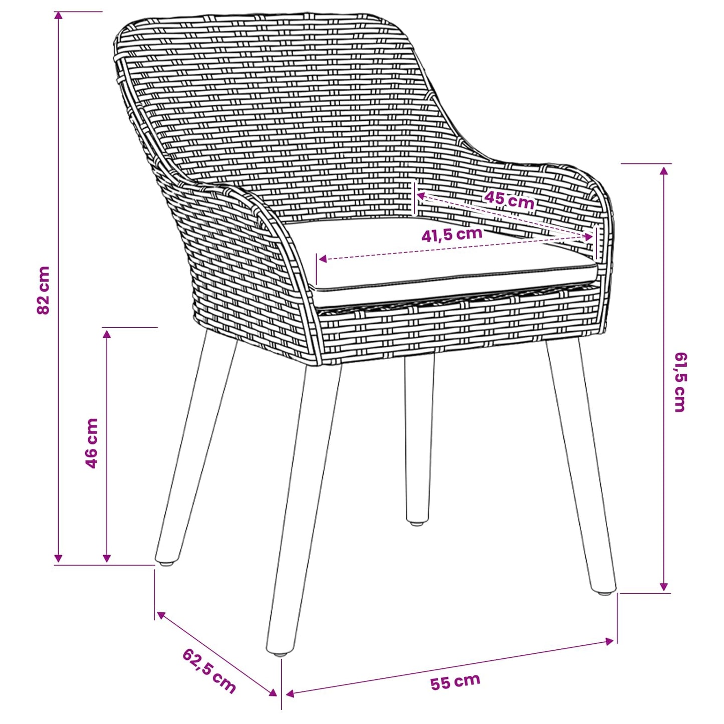 Garten Essgruppe 5 stk. Hellgrau Poly-Rattan