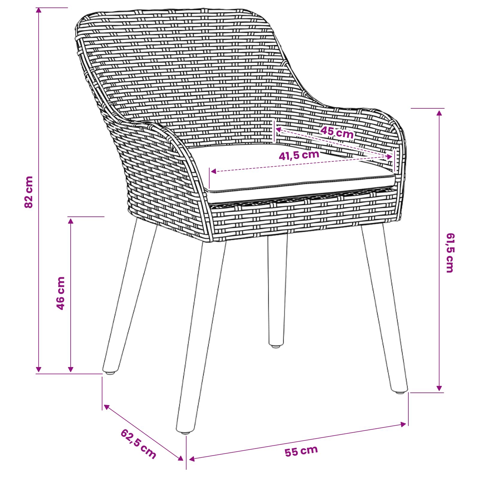 Garten Essgruppe 5 stk. Hellgrau Poly-Rattan