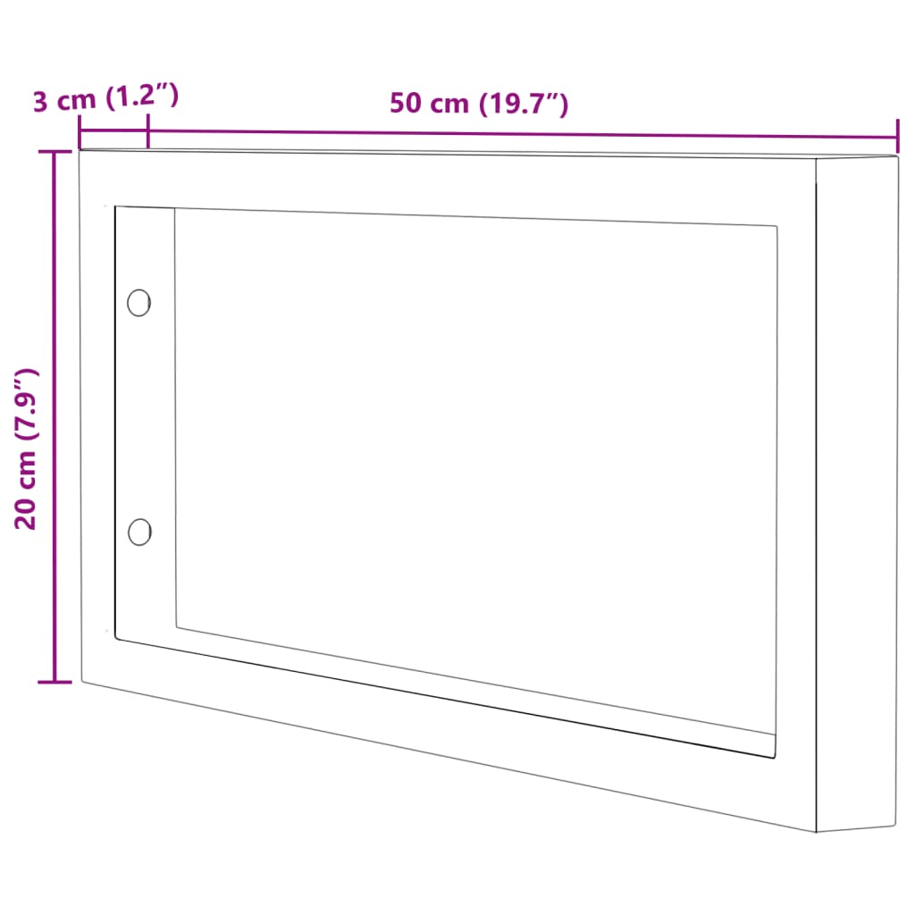 Supports de lavabo 2 pièces en acier rectangulaire blanc.