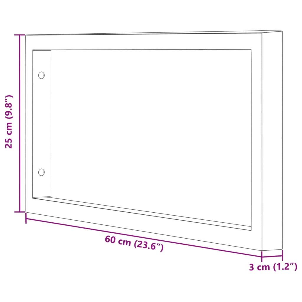 Supports de lavabo 2 pièces en acier rectangulaire blanc.