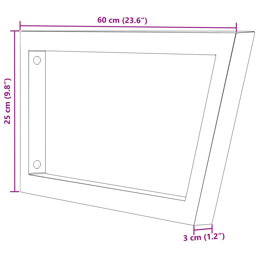 Supports de lavabo 2 pièces en acier trapézoïdal blanc.