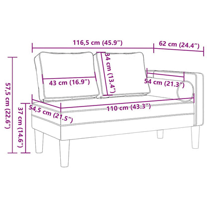 Chaiselongue mit Kissen Weiß Kunstleder