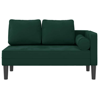Chaiselongue mit Kissen Dunkelgrün Samt