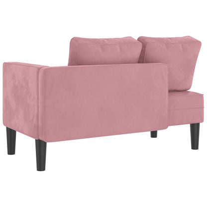 Chaiselongue mit Kissen Rosa Samt