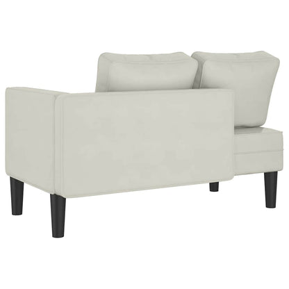 Chaiselongue mit Kissen Creme Samt