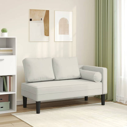 Chaiselongue mit Kissen Creme Samt