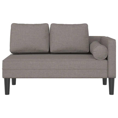 Chaiselongue mit Kissen Taupe Stoff