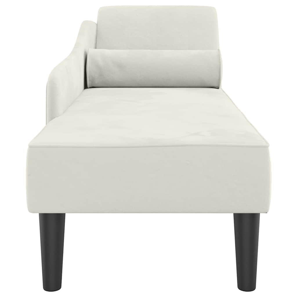Chaiselongue mit Kissen Creme Samt