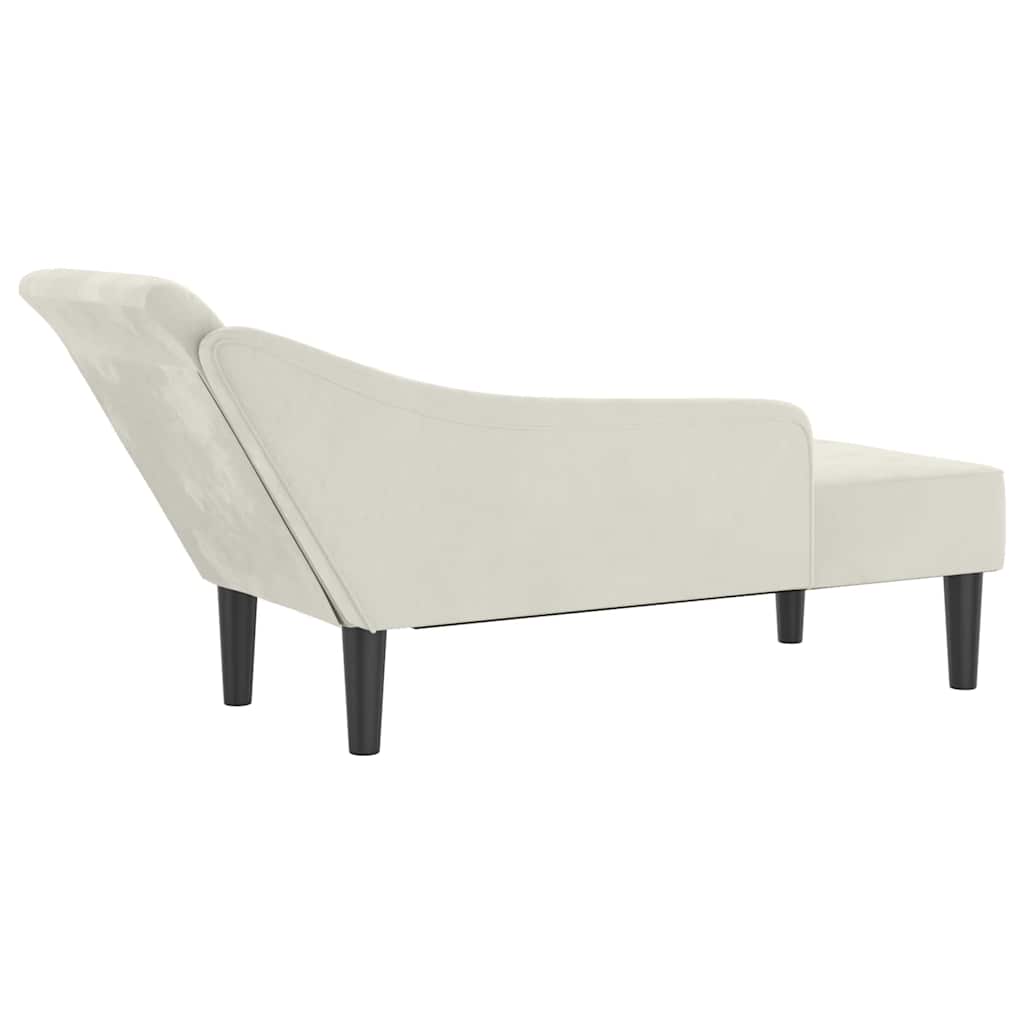Chaiselongue mit Kissen Creme Samt