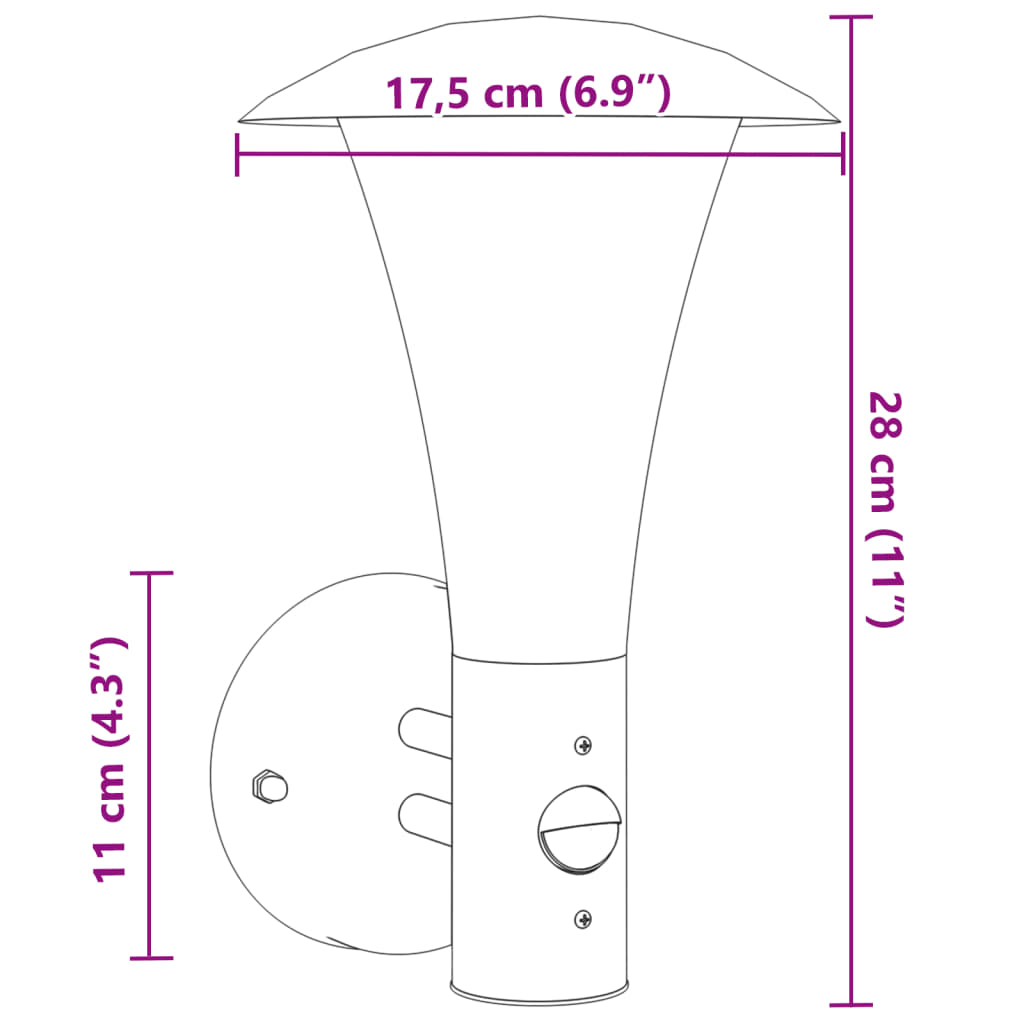 Appliques d'extérieur avec détecteur de mouvement 2 pièces Acier inoxydable argenté.