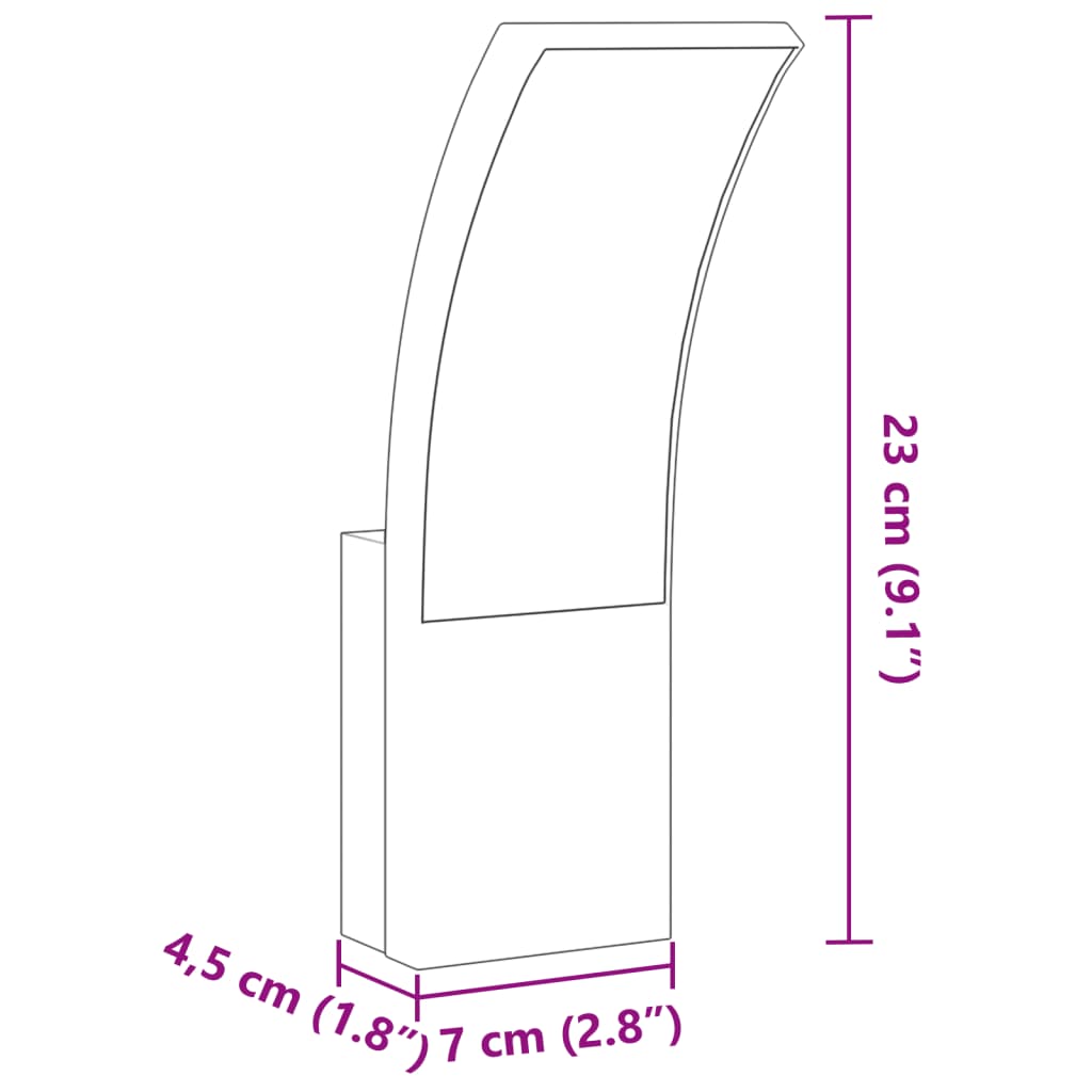 Appliques d'extérieur LED 2 pcs. Aluminium moulé sous pression noir