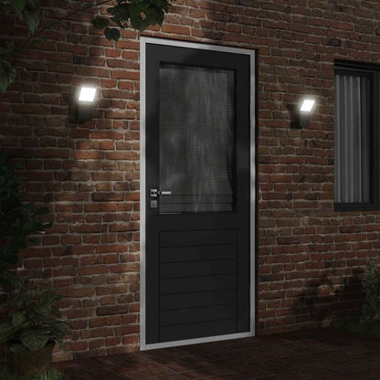 LED-Außenwandleuchten 2 Stk. Schwarz Aluminiumdruckguss