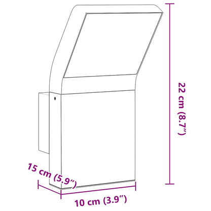 LED-Außenwandleuchten 2 Stk. Schwarz Aluminiumdruckguss