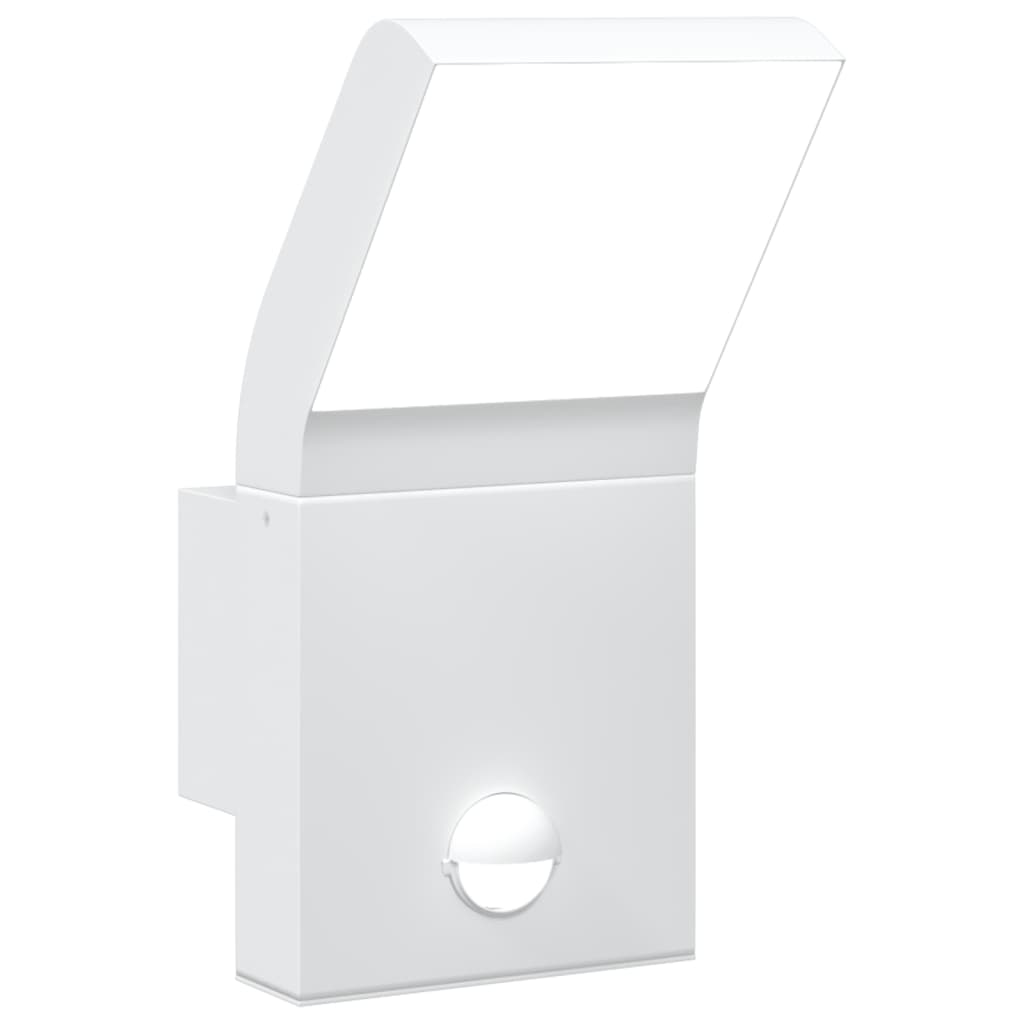 Applique d'extérieur LED avec capteur en aluminium moulé sous pression blanc