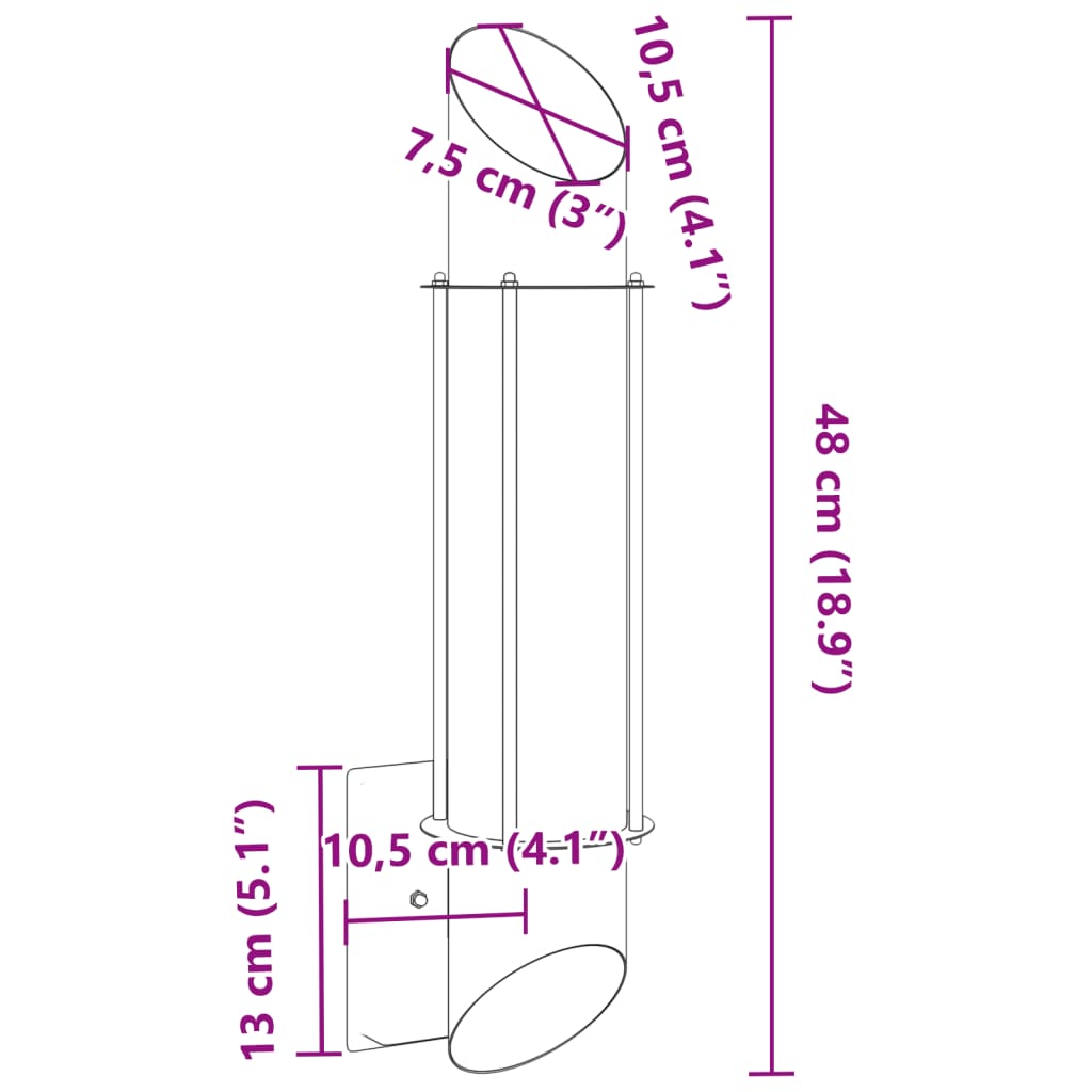 Appliques d'extérieur 2 pcs. Acier inoxydable argenté