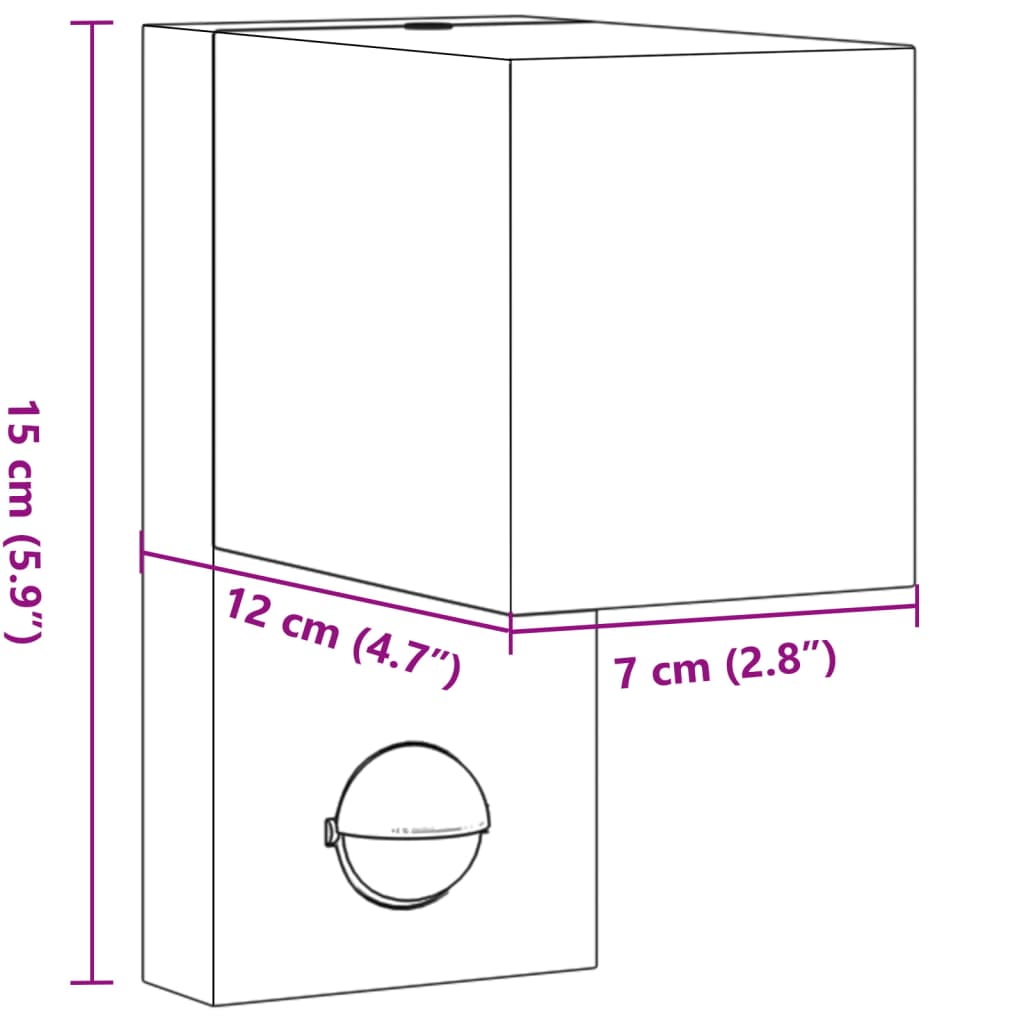 Applique d'extérieur avec capteur en aluminium moulé sous pression noir