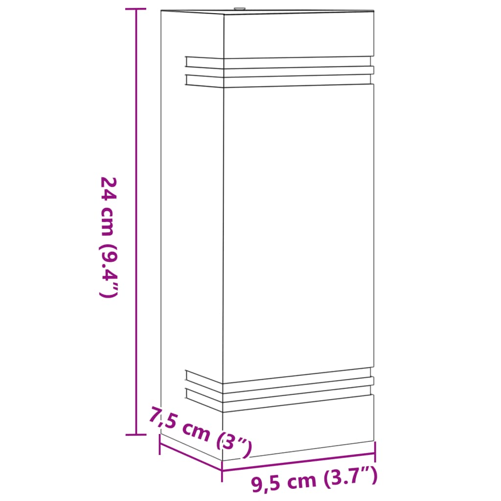 Appliques d'extérieur 2 pcs. Acier inoxydable argenté