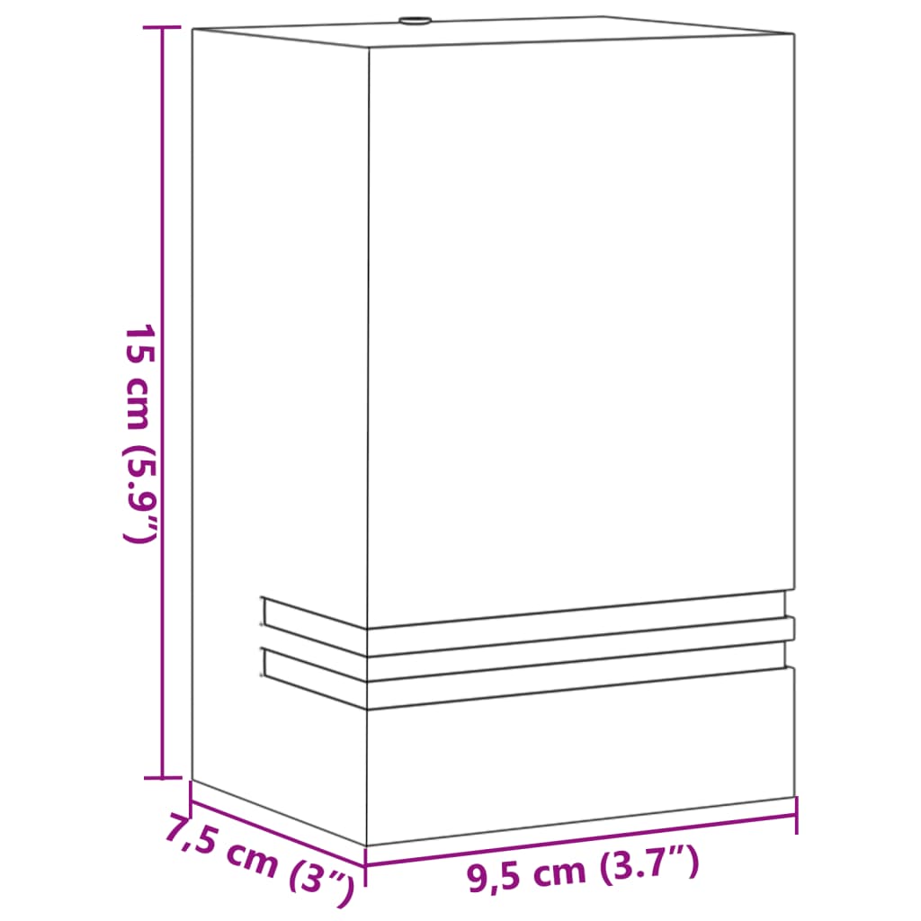 Appliques d'extérieur 2 pcs. Acier inoxydable noir