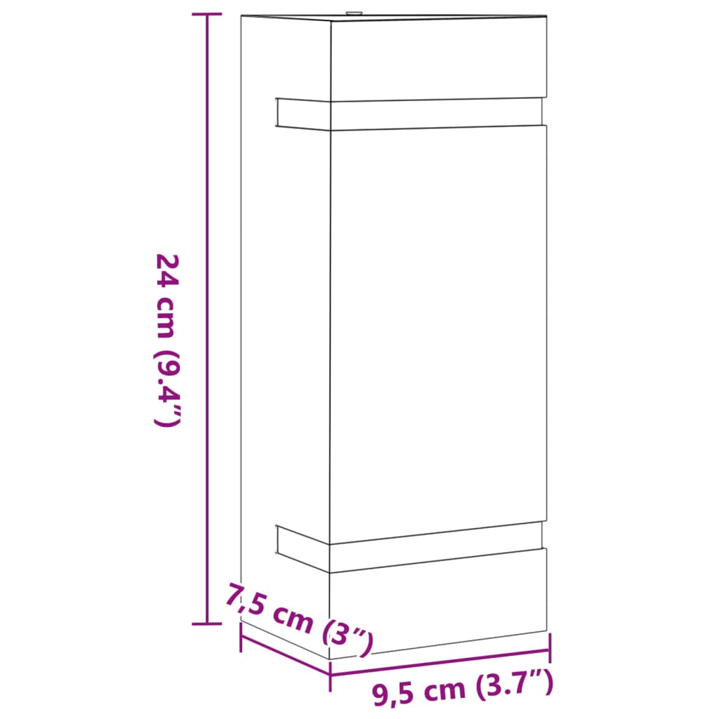 Applique d'extérieur noire en acier inoxydable