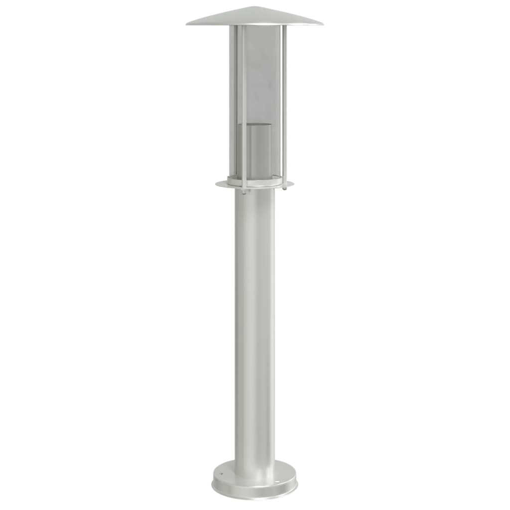 Lampe de chemin argentée 60 cm en acier inoxydable