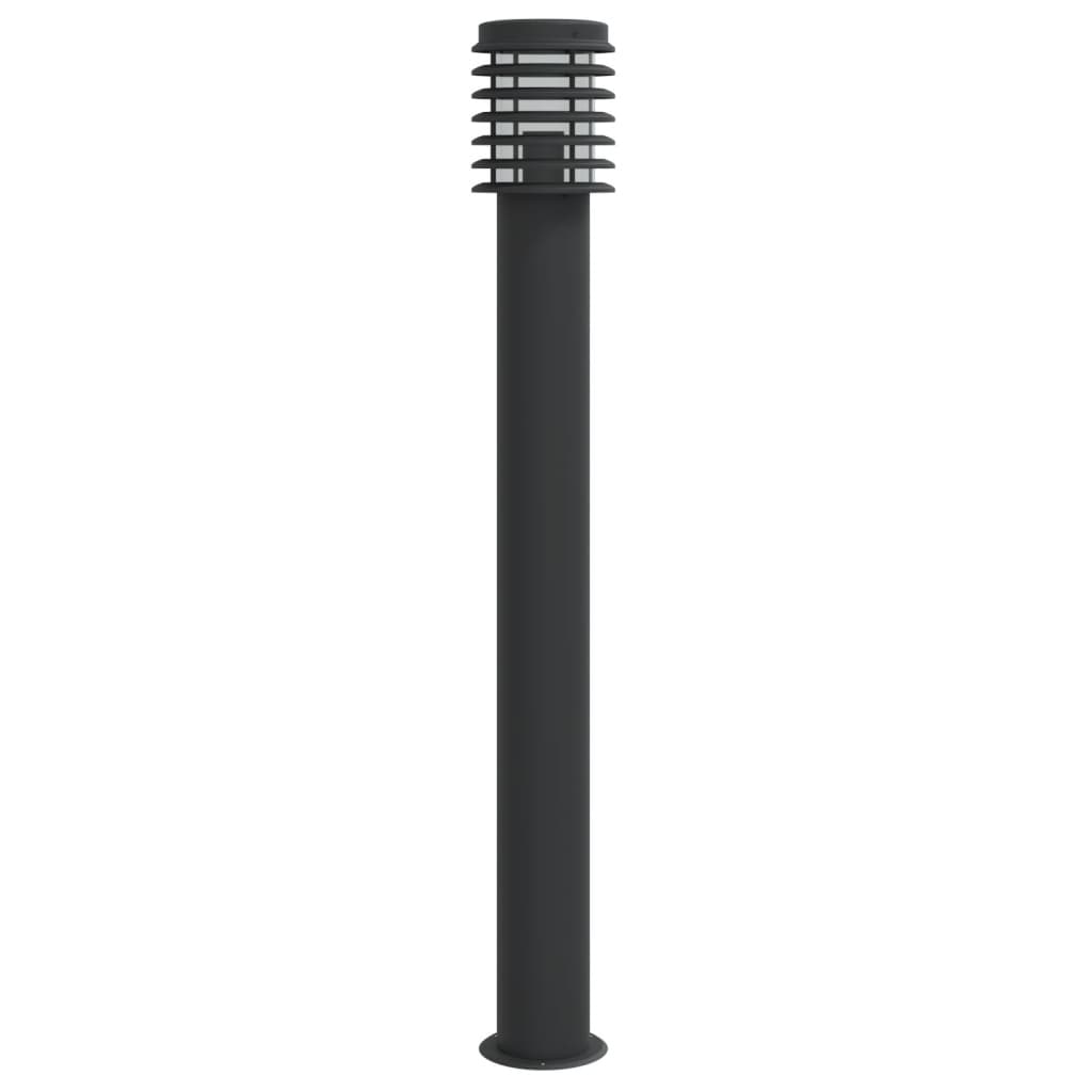 Lampe de chemin noire 110 cm en acier inoxydable