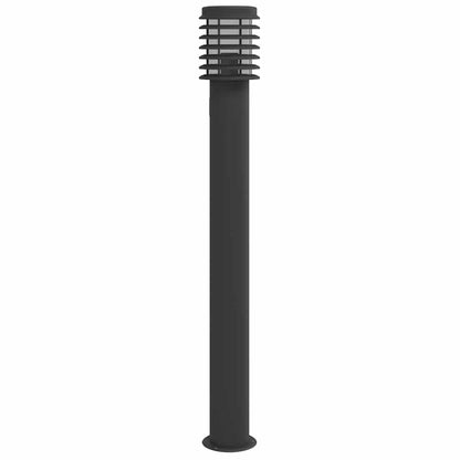 Wegeleuchten mit Steckdose 3 Stk. Schwarz 110 cm Edelstahl