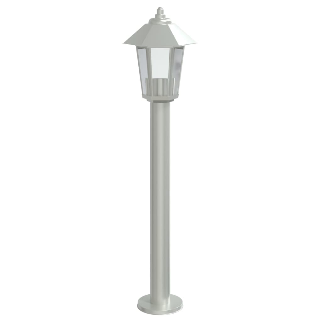 Lampe de chemin argentée 80 cm en acier inoxydable