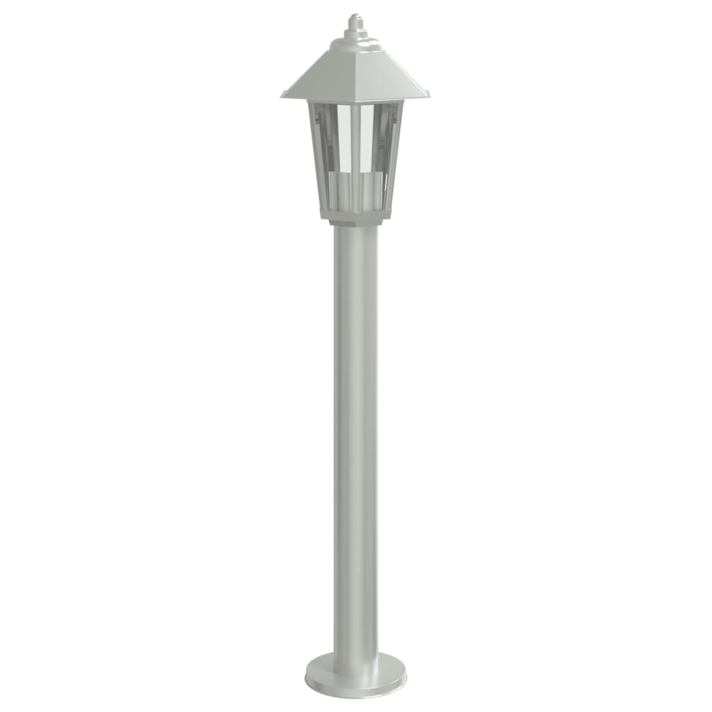 Lampe de chemin argentée 80 cm en acier inoxydable