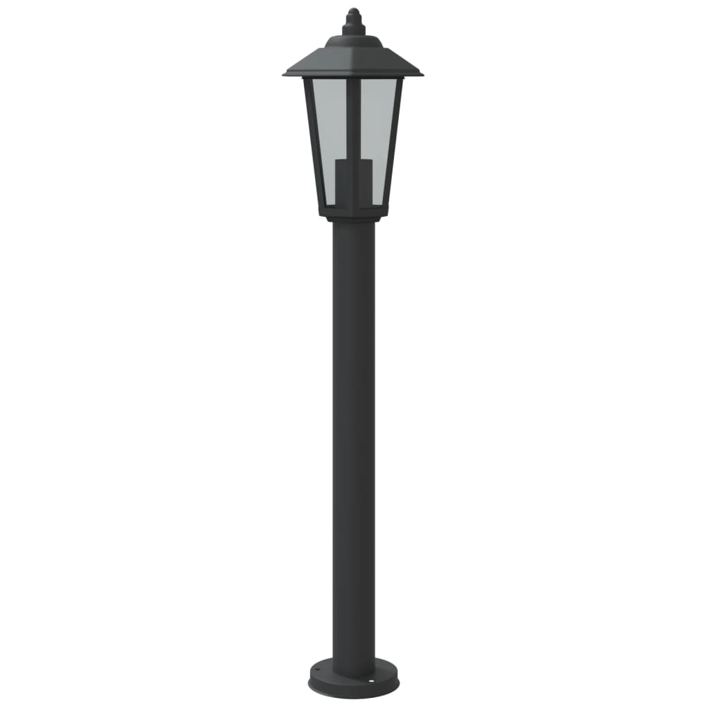 Lampe de chemin noire 80 cm en acier inoxydable