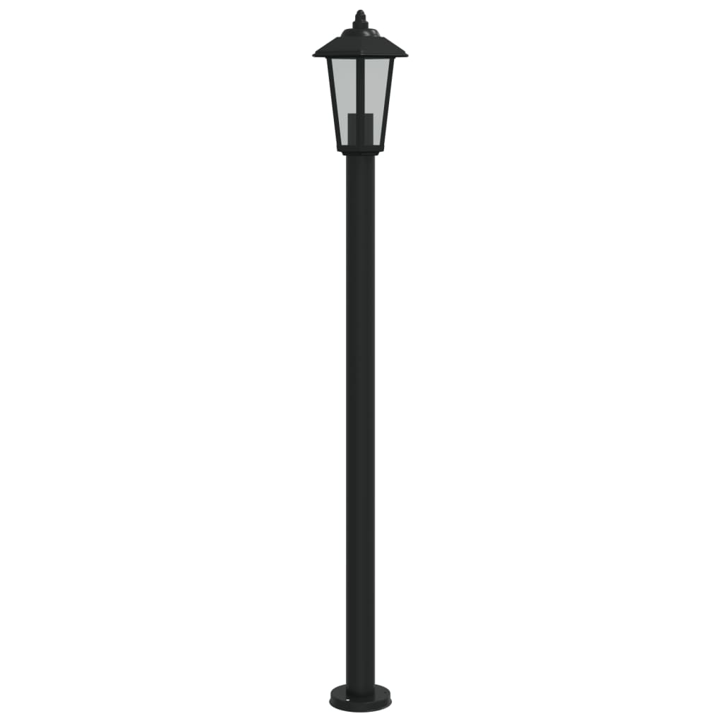 Lampe de chemin noire 120 cm en acier inoxydable