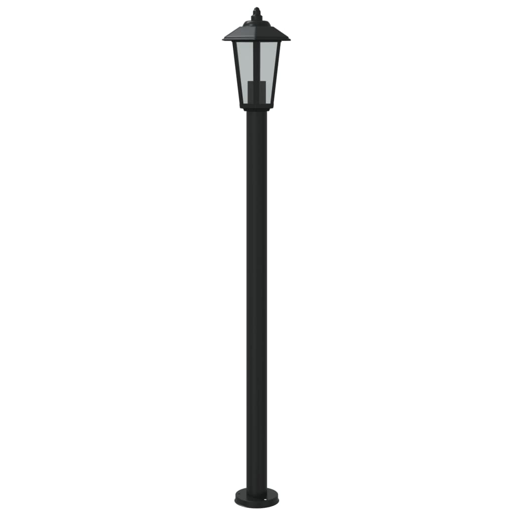 Lampe de chemin noire 120 cm en acier inoxydable