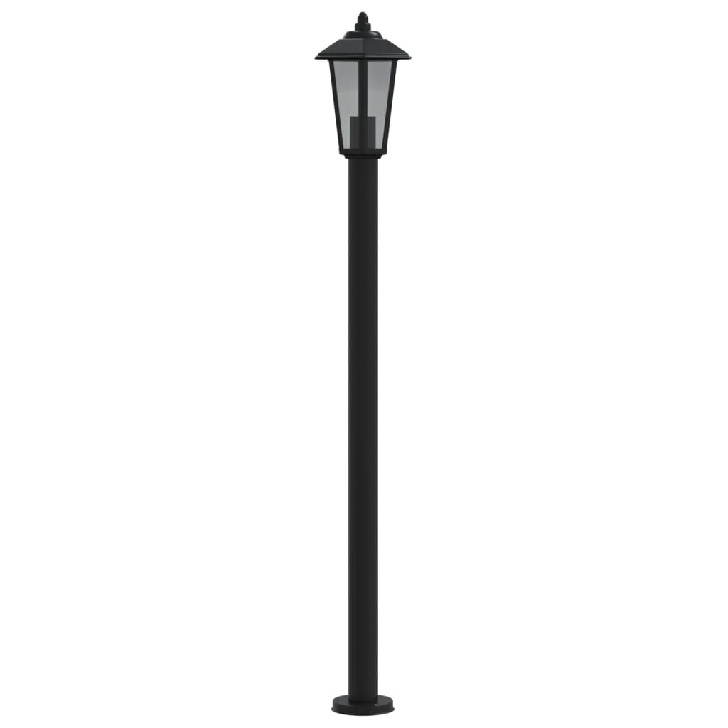 Lampe de chemin noire 120 cm en acier inoxydable