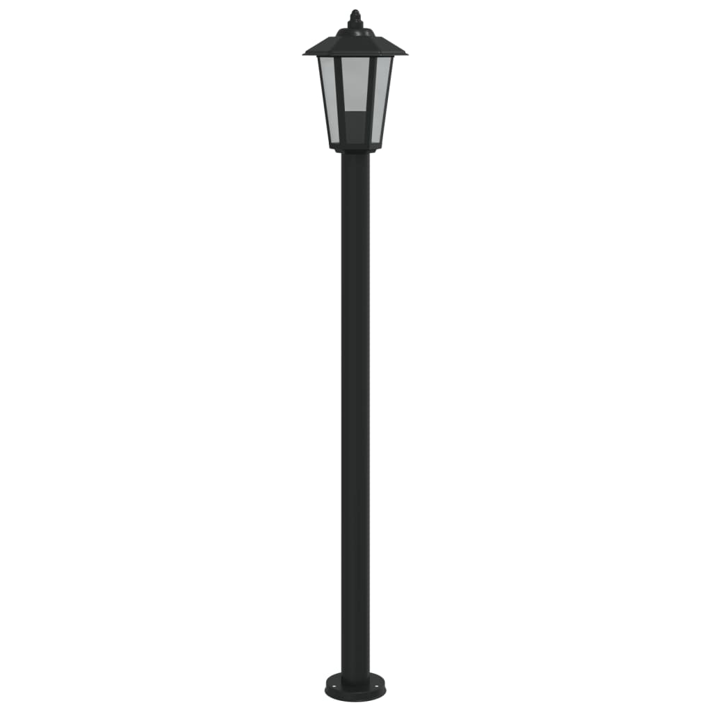 Lampe de chemin noire 120 cm en acier inoxydable