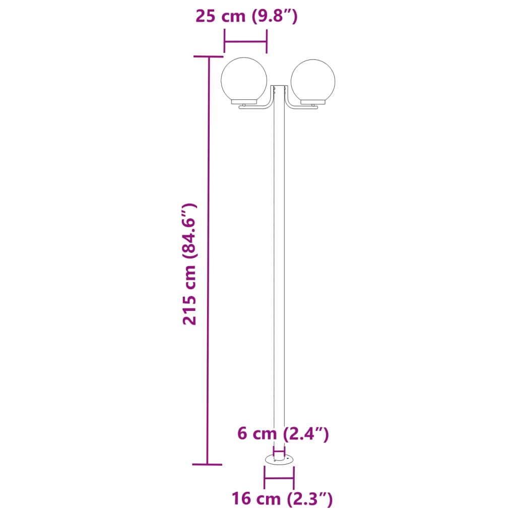 Lampes de chemin 3 pcs Argent 215 cm en acier inoxydable