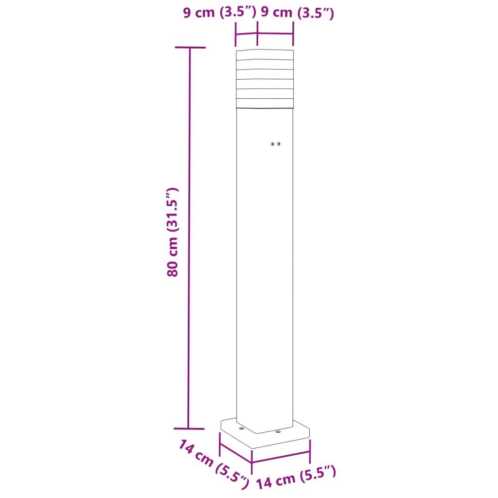 Lampes de chemin avec douille 3 pièces noir 80 cm aluminium