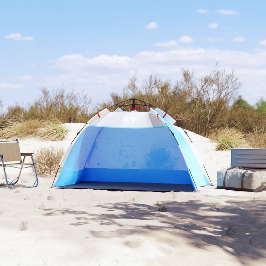 Tente de plage 2 personnes bleu azur dégagement rapide étanche