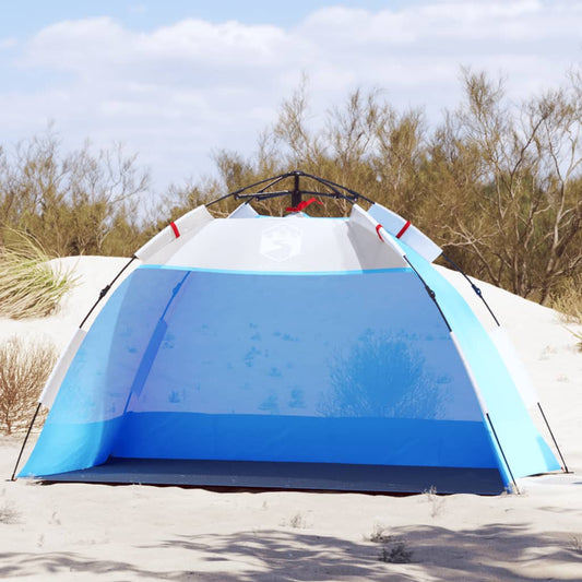 Tente de plage 2 personnes bleu azur dégagement rapide étanche