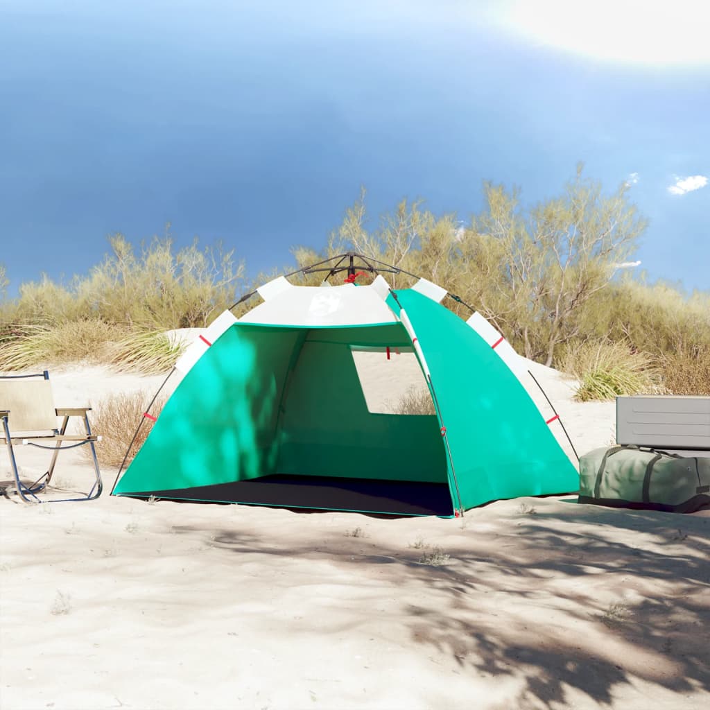 Tente de plage 2 personnes vert d'eau dégagement rapide étanche