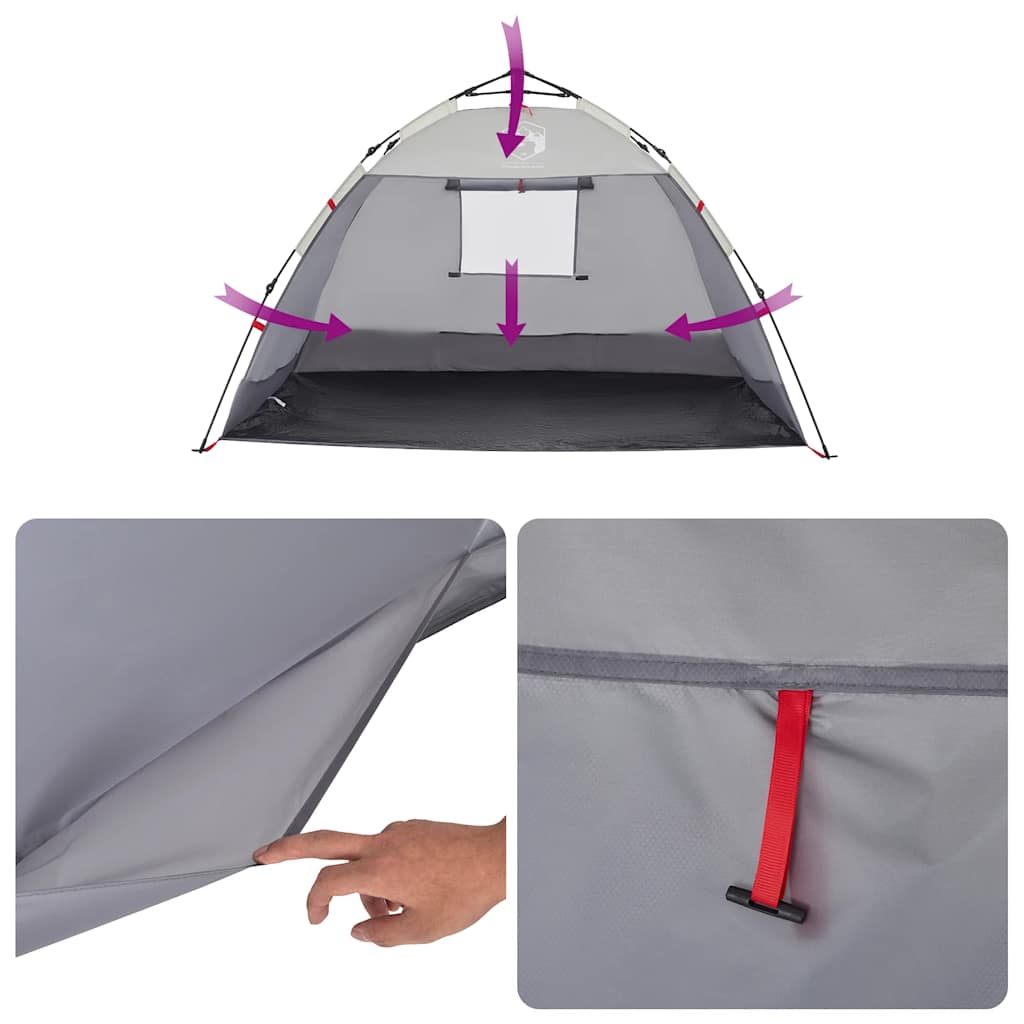 Strandzelt 2 Personen Grau Quick Release Wasserdicht