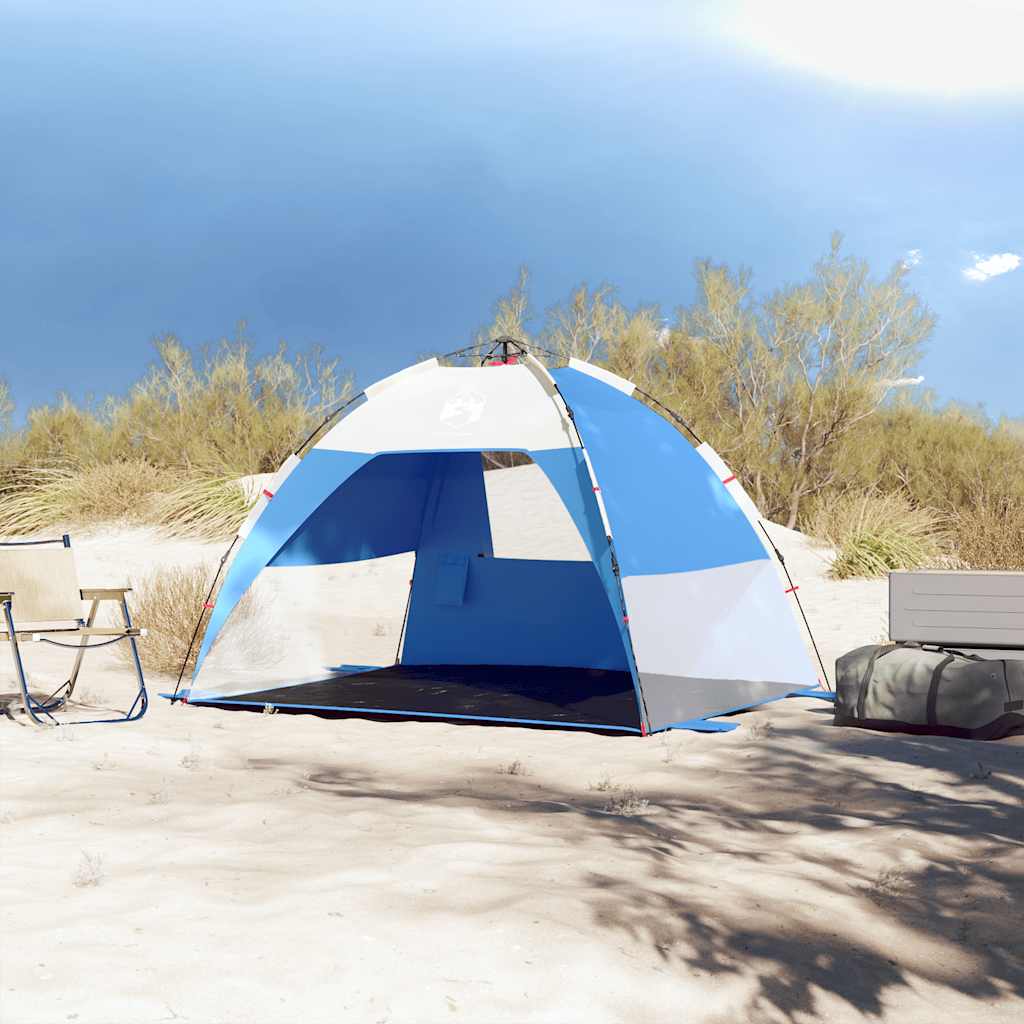 Tente de plage 2 personnes bleu azur dégagement rapide étanche