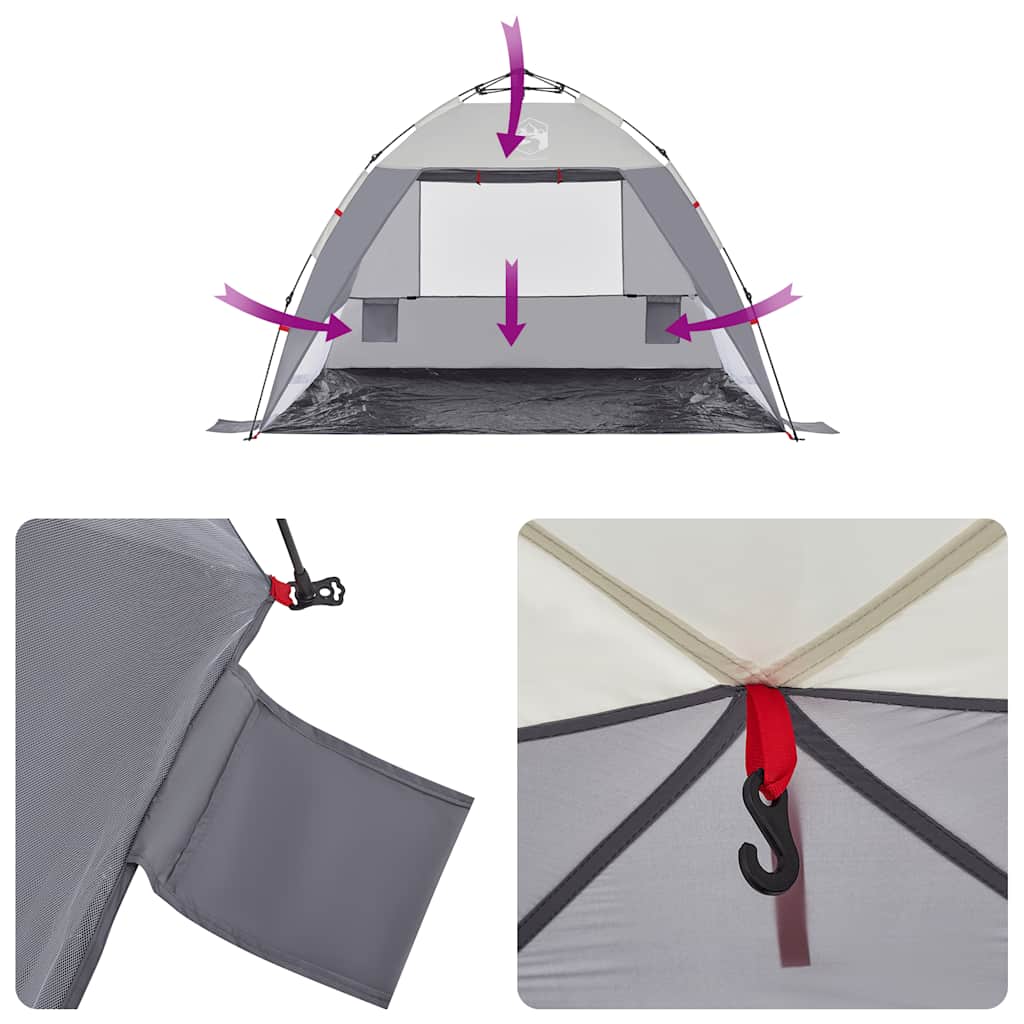 Strandzelt 2 Personen Grau Quick Release Wasserdicht