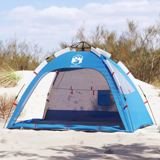 Tente de plage 2 personnes bleu azur dégagement rapide étanche