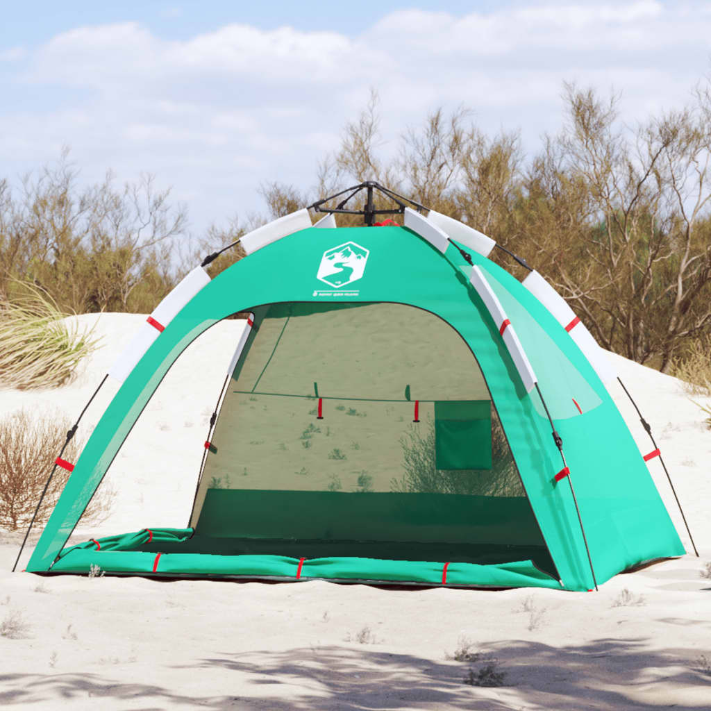 Tente de plage 2 personnes vert d'eau dégagement rapide étanche