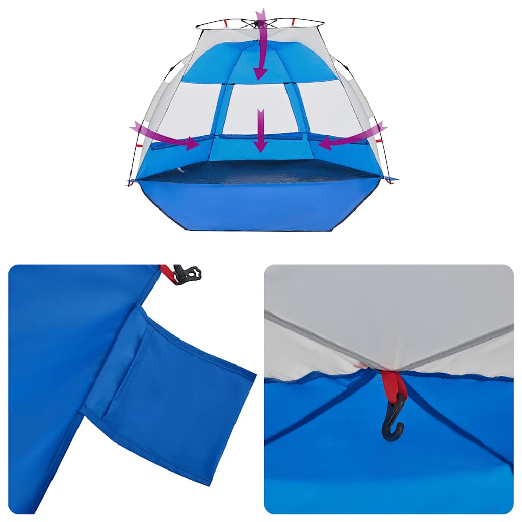 Strandzelt 2 Personen Azurblau Quick Release Wasserdicht