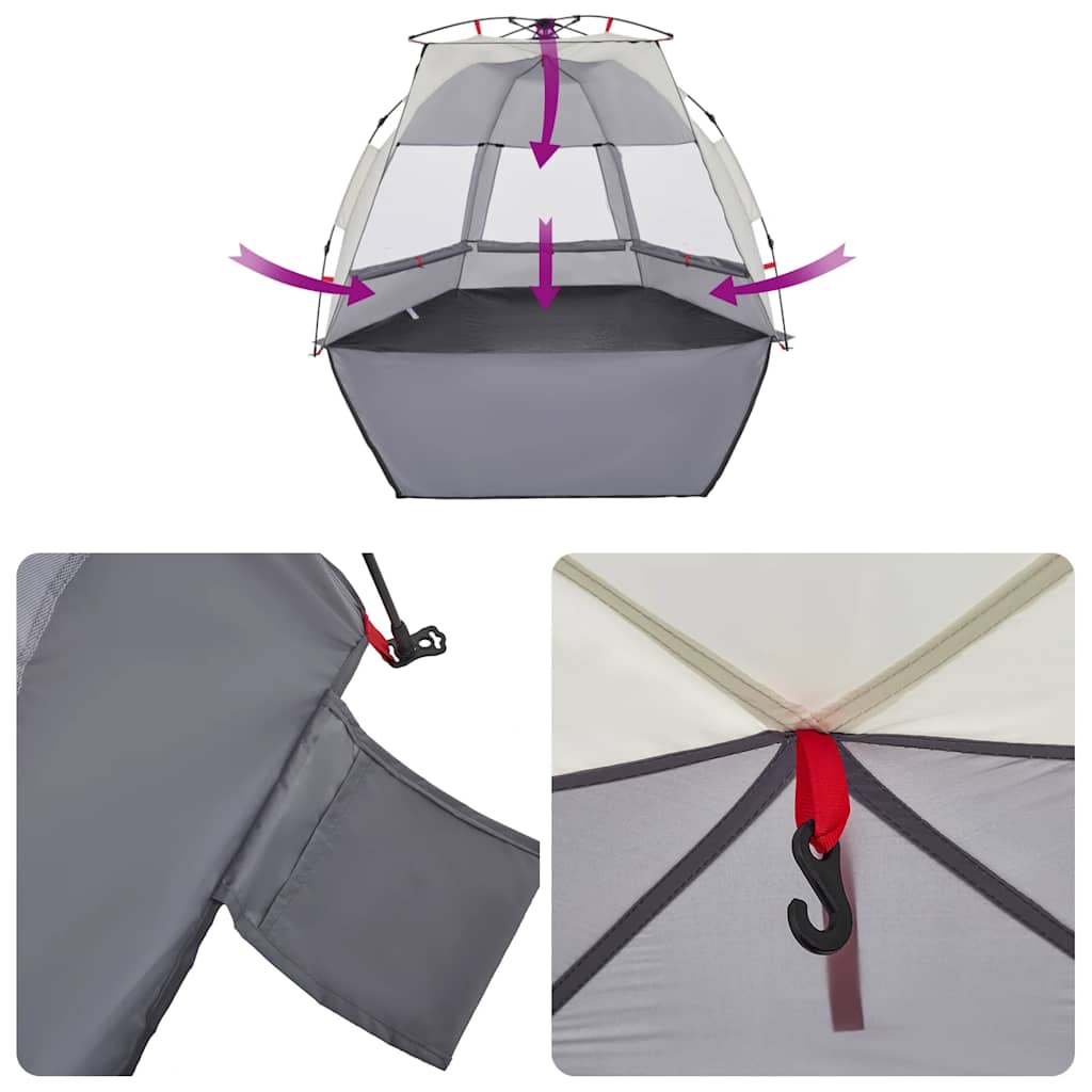 Strandzelt 2 Personen Grau Quick Release Wasserdicht