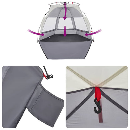Strandzelt 2 Personen Grau Quick Release Wasserdicht